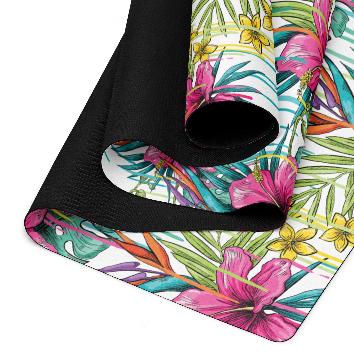 Esterilla de yoga con flores