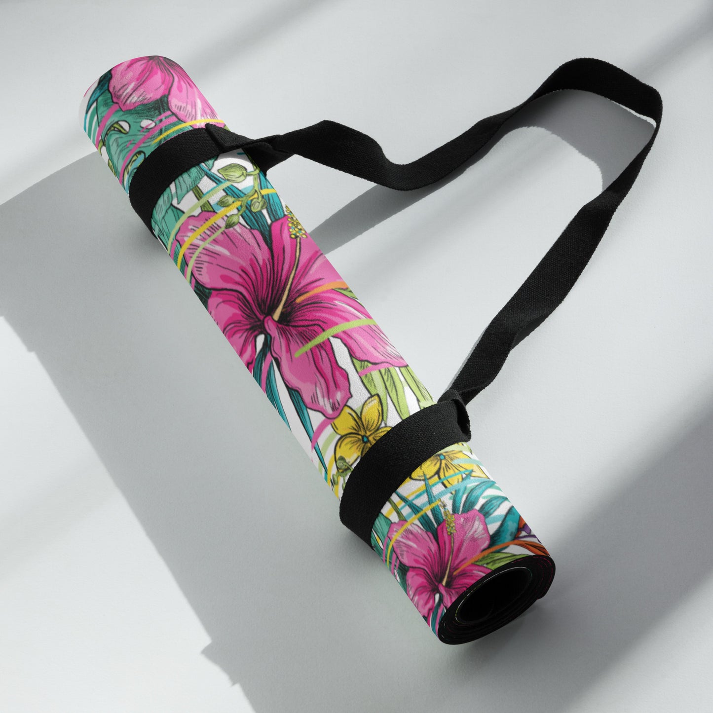 Esterilla de yoga con flores